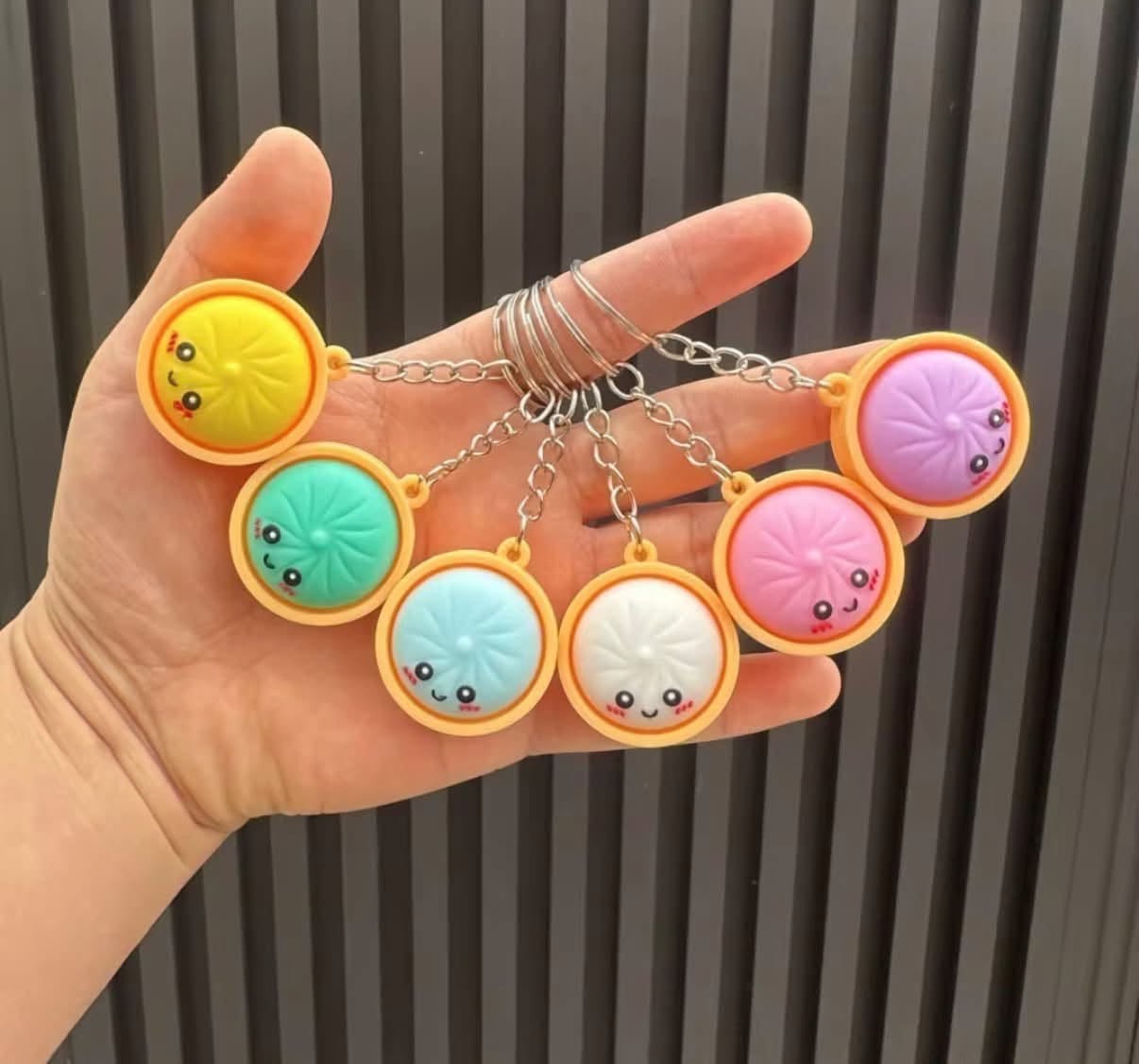 Silicone Dumpling Keychains